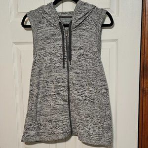 Ladies Athleta Hooded Zip Front Vest Faux Open Back Size Medium